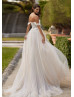 Off Shoulder Beaded 3D Lace Tulle Amazing Wedding Dress